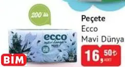 ECCO MAVİ DÜNYA PEÇETE